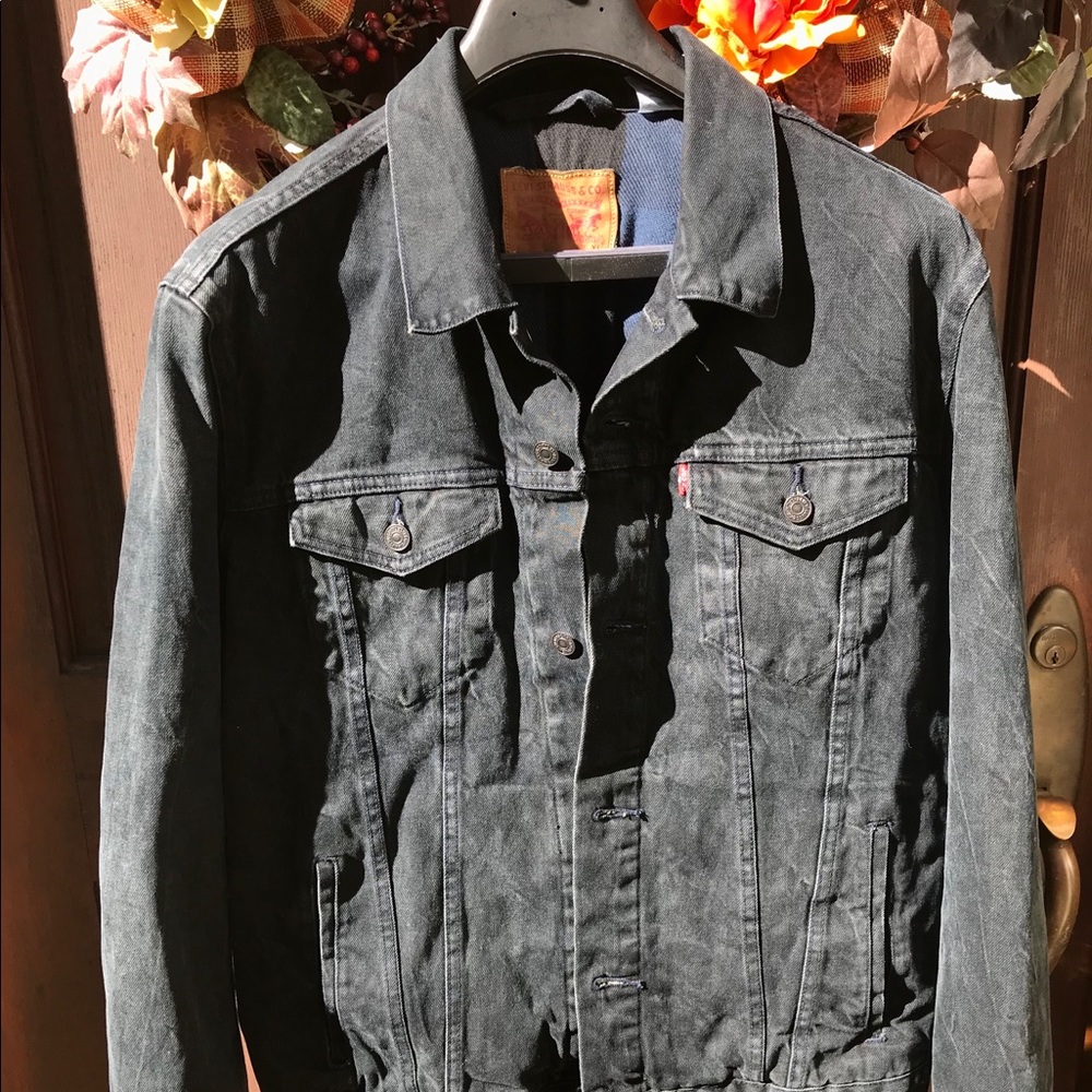 Levi’s waxed trucker blue denim jeans jacket